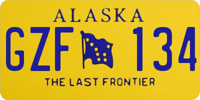 AK license plate GZF134