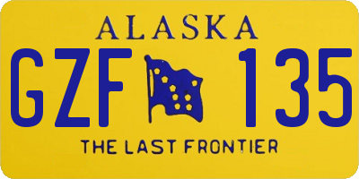 AK license plate GZF135