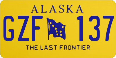 AK license plate GZF137