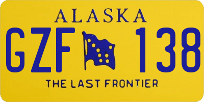 AK license plate GZF138