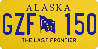 AK license plate GZF150