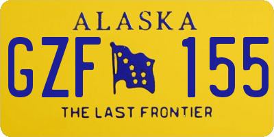 AK license plate GZF155