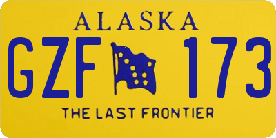 AK license plate GZF173