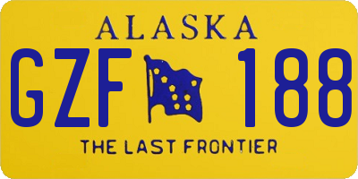 AK license plate GZF188