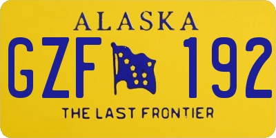 AK license plate GZF192