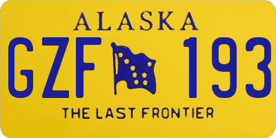 AK license plate GZF193