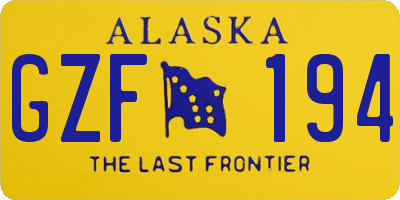 AK license plate GZF194