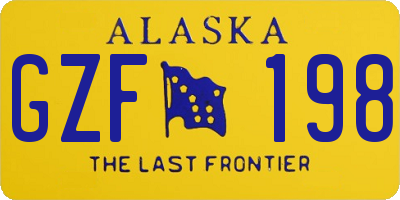 AK license plate GZF198