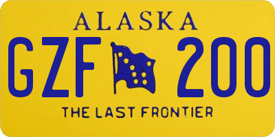 AK license plate GZF200