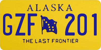 AK license plate GZF201