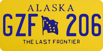 AK license plate GZF206
