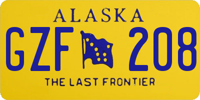 AK license plate GZF208