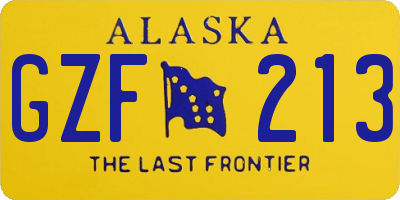 AK license plate GZF213