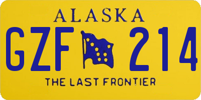 AK license plate GZF214