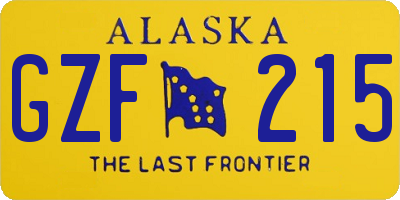 AK license plate GZF215