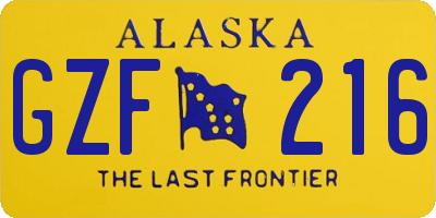 AK license plate GZF216