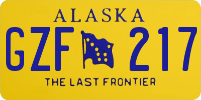 AK license plate GZF217