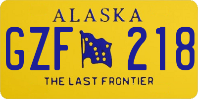 AK license plate GZF218