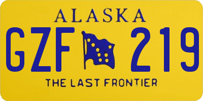 AK license plate GZF219