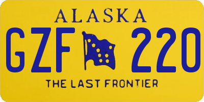 AK license plate GZF220
