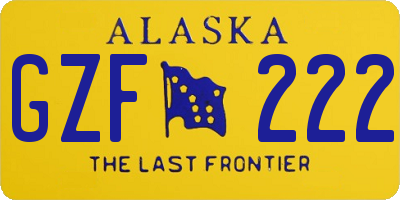 AK license plate GZF222