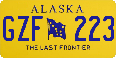 AK license plate GZF223