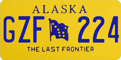 AK license plate GZF224
