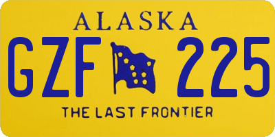 AK license plate GZF225