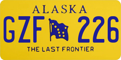AK license plate GZF226