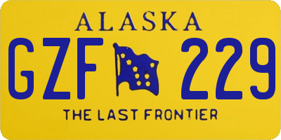AK license plate GZF229