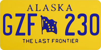 AK license plate GZF230