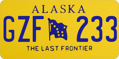 AK license plate GZF233