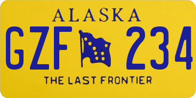 AK license plate GZF234