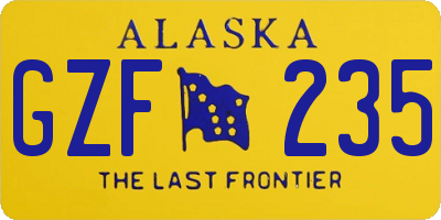 AK license plate GZF235