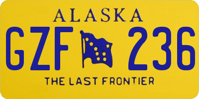 AK license plate GZF236