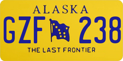 AK license plate GZF238
