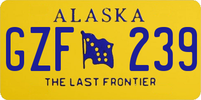 AK license plate GZF239