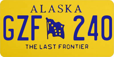 AK license plate GZF240