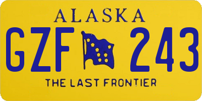 AK license plate GZF243