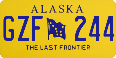 AK license plate GZF244