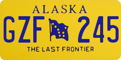 AK license plate GZF245