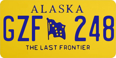 AK license plate GZF248
