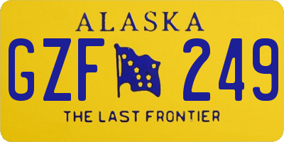 AK license plate GZF249