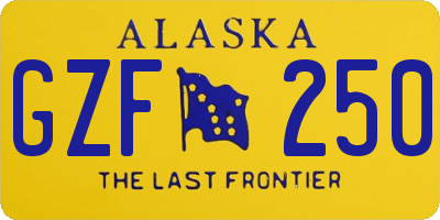 AK license plate GZF250