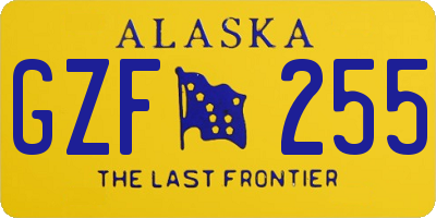 AK license plate GZF255