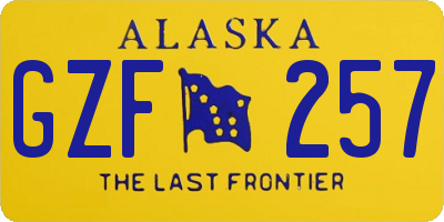 AK license plate GZF257