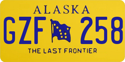 AK license plate GZF258