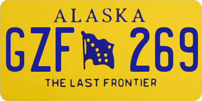 AK license plate GZF269