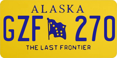 AK license plate GZF270