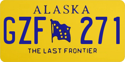 AK license plate GZF271